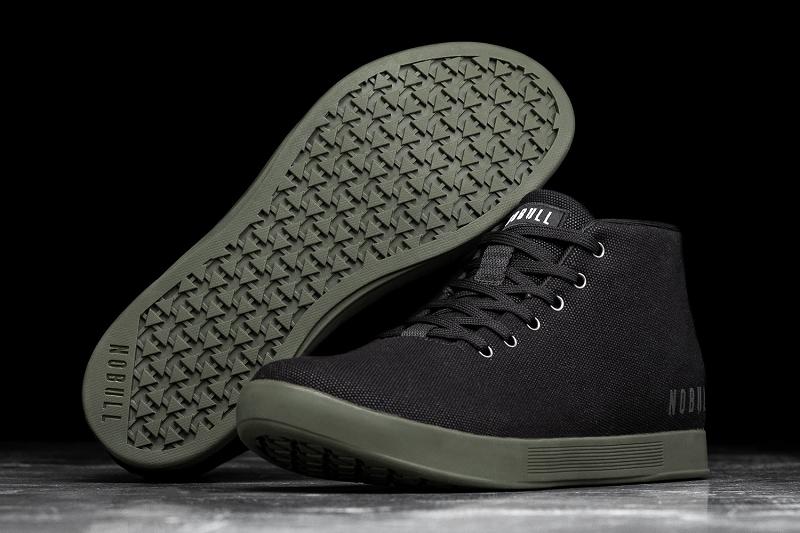 Women's Nobull Ivy Canvas Mid Trainers Black | SG A2951H